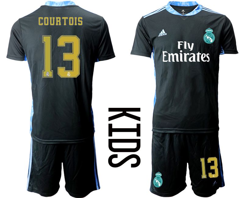 Youth 2020-2021 club Real Madrid black goalkeeper #13 Soccer Jerseys